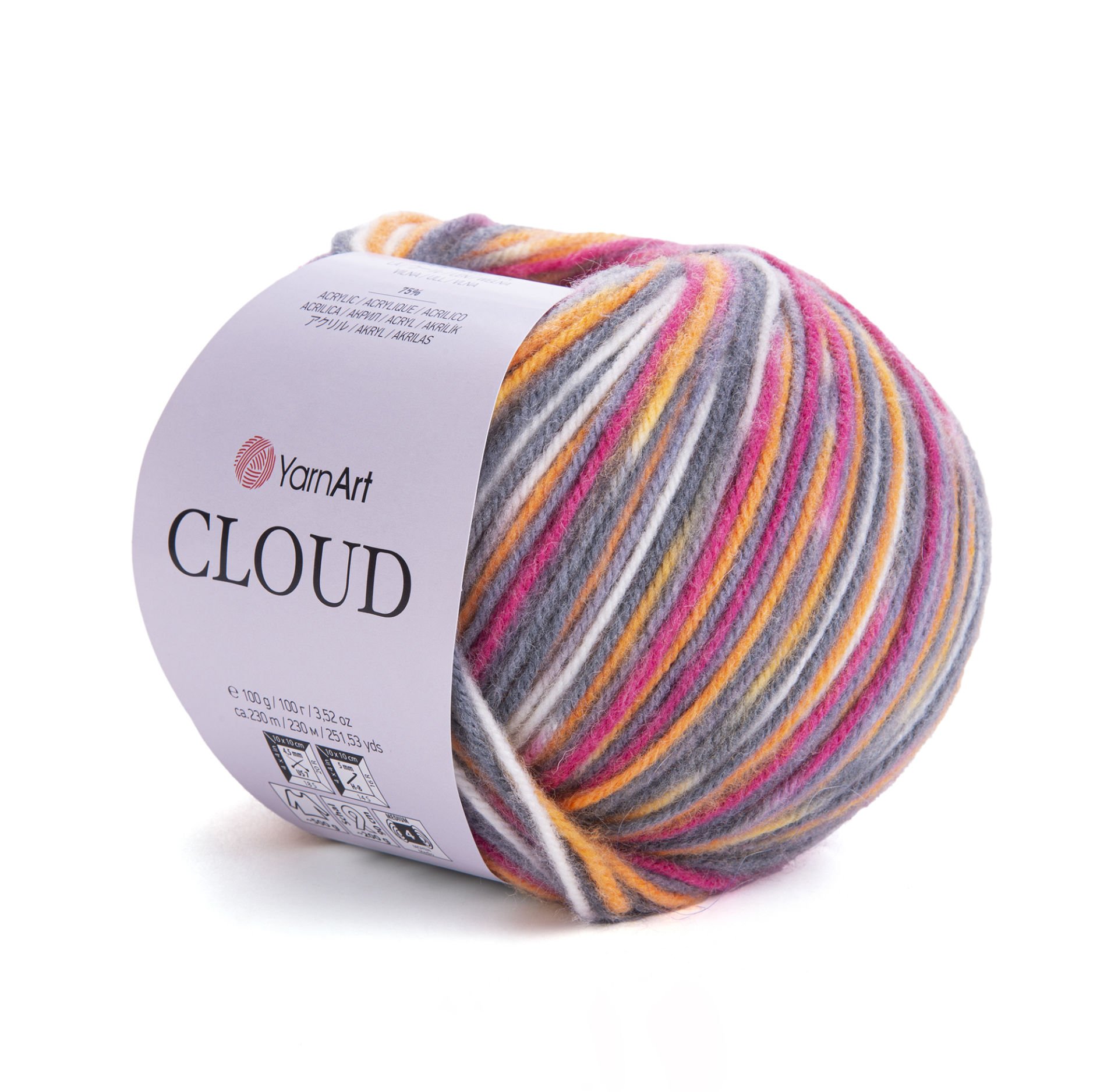 YARNART CLOUD - MULTICOLOR KNITTING YARN VARIEGATED - 5315