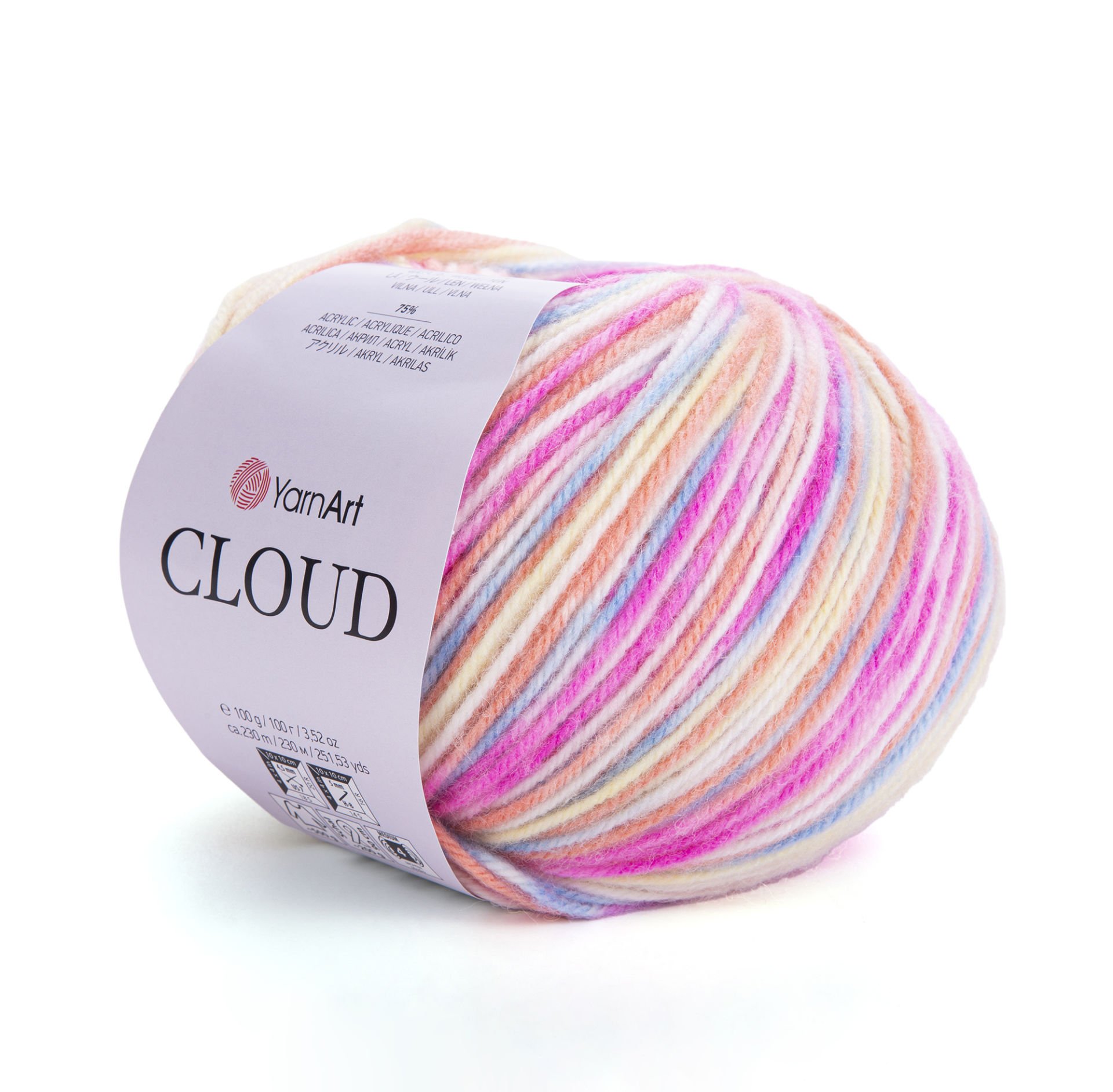 YARNART CLOUD - MULTICOLOR KNITTING YARN VARIEGATED - 5316