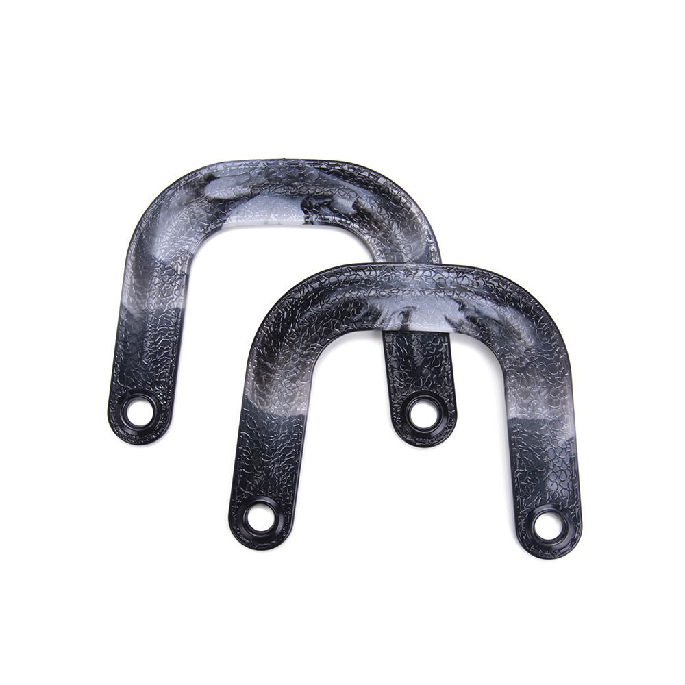 LEATHER LOOKING U MODEL BAG HANDLE 2 PCS BLACK
