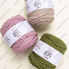 YARNART MACRAME ROPE 9MM - MACRAME CORD DARK GREY - 758