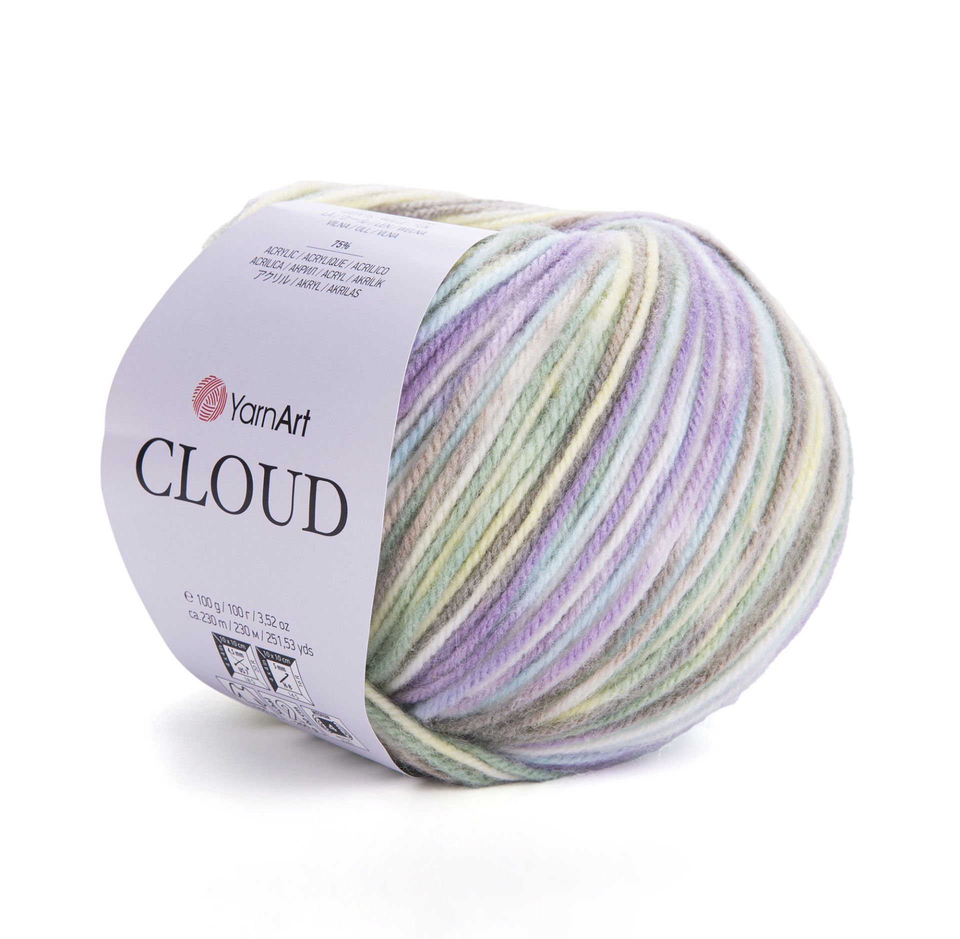 YARNART CLOUD - MULTICOLOR KNITTING YARN VARIEGATED - 5317