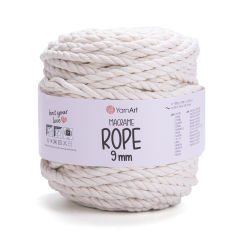 YARNART MACRAME ROPE 9MM - MACRAME CORD CREAM - 752