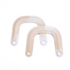 LEATHER LOOKING U MODEL BAG HANDLE 2 PCS CREAM