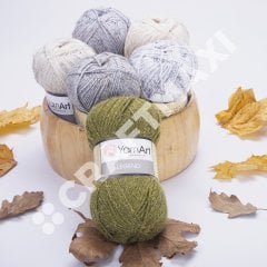 YARNART LEGEND - KNITTING YARN HEATHER GREY - 8801