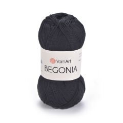 YARNART BEGONIA - MERCERIZED KNITTING YARN BLACK - 999