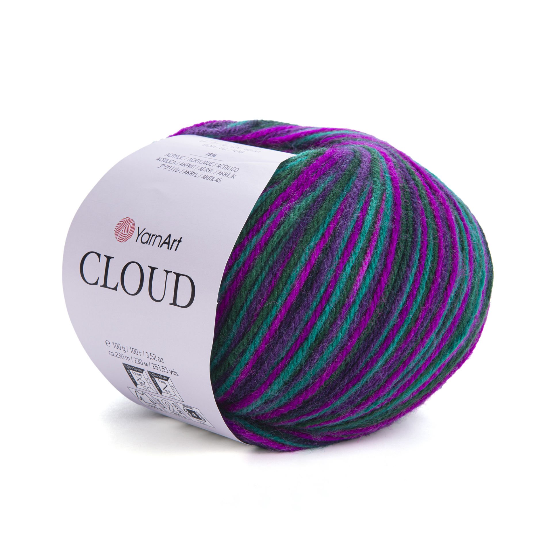 YARNART CLOUD - MULTICOLOR KNITTING YARN VARIEGATED - 5320