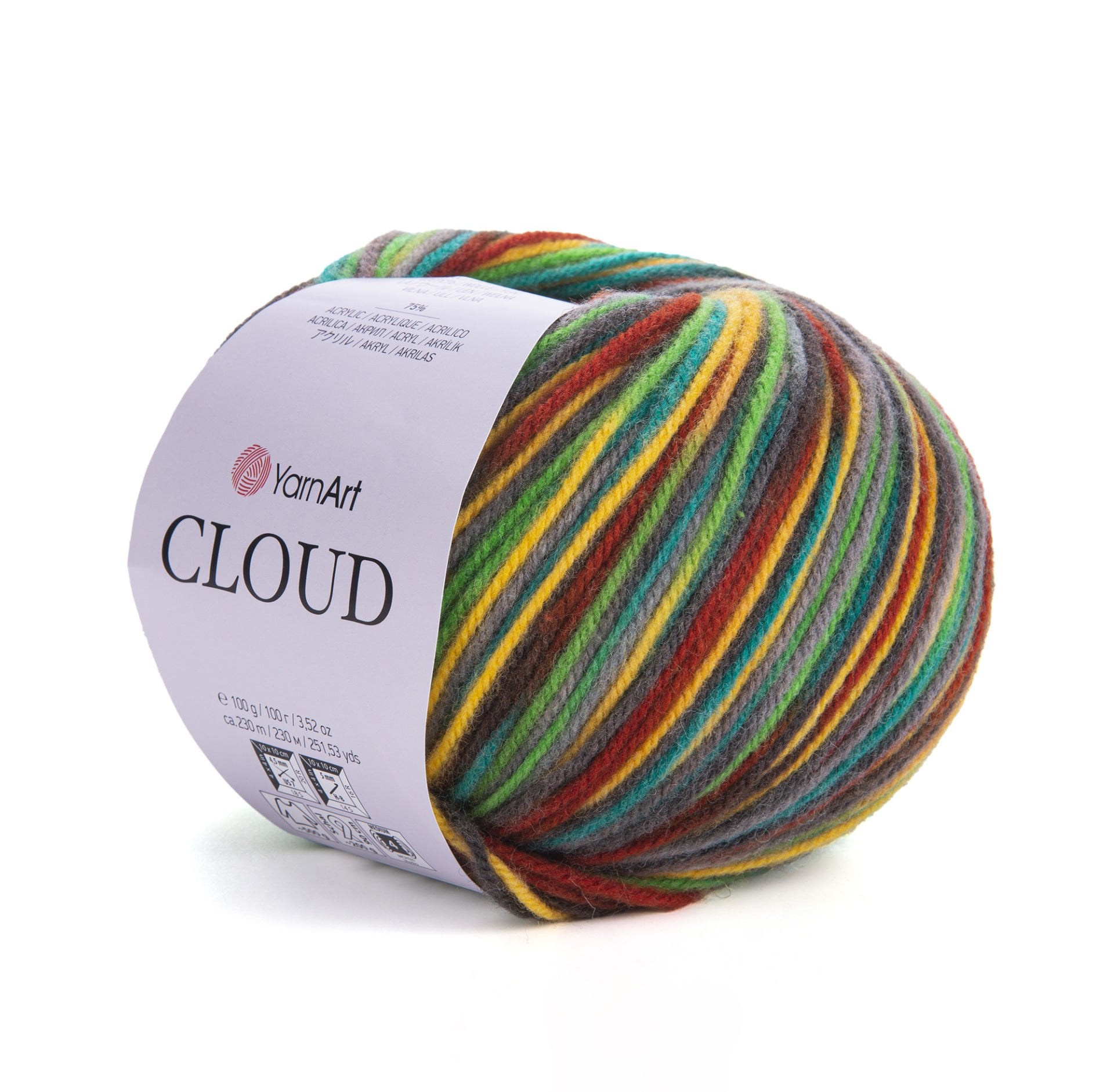 YARNART CLOUD - MULTICOLOR KNITTING YARN VARIEGATED - 5321