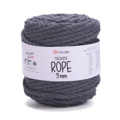 YARNART MACRAME ROPE 9MM - MACRAME CORD DARK GREY - 758