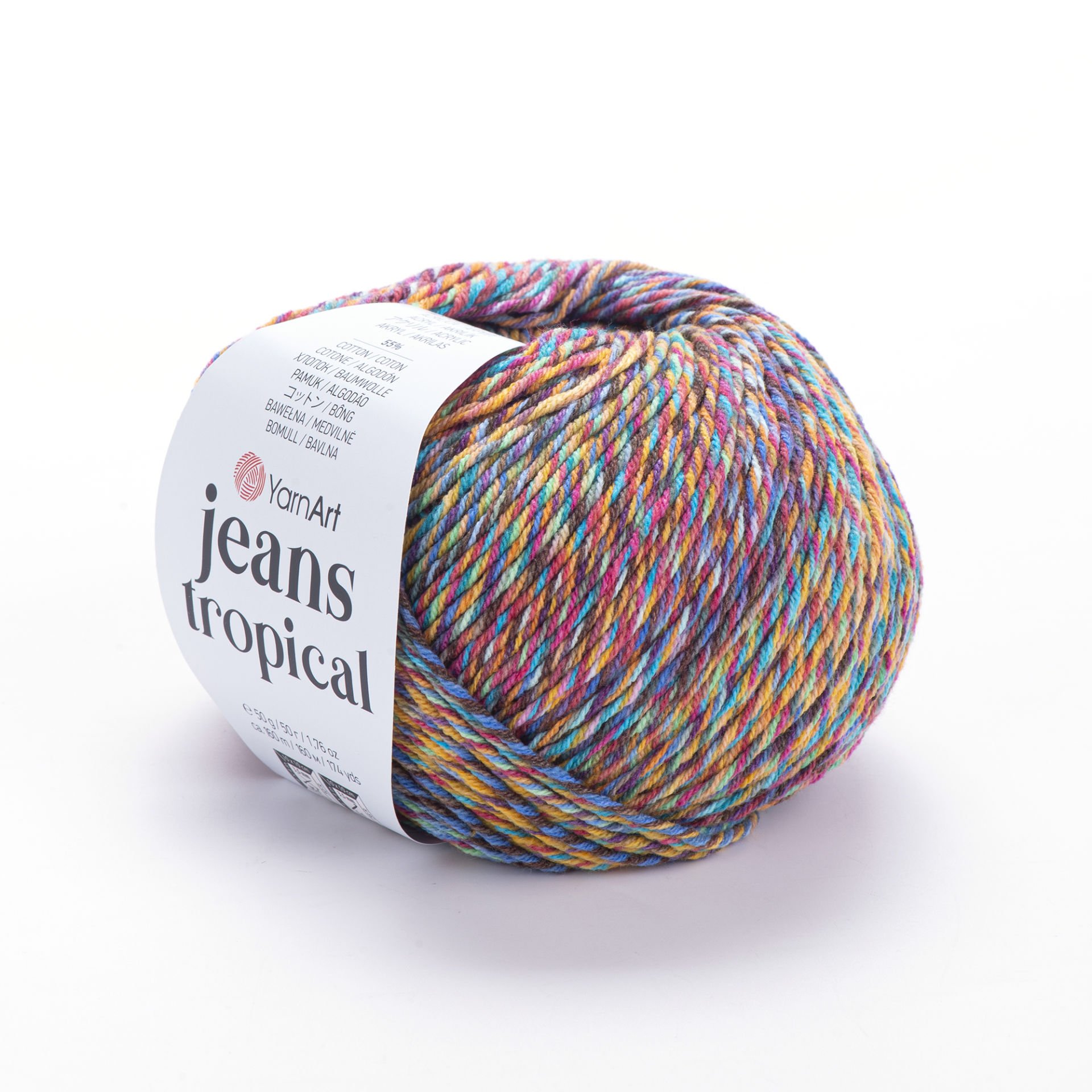 YARNART JEANS TROPICAL - MULTICOLOR KNITTING YARN VARIEGATED - 612