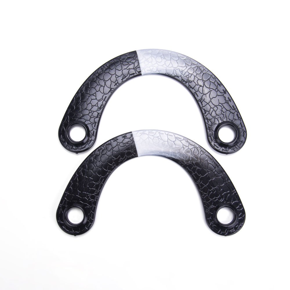 LEATHER LOOKING C MODEL BAG HANDLE 2 PCS BLACK-WHITE