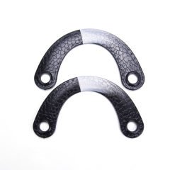 LEATHER LOOKING C MODEL BAG HANDLE 2 PCS BLACK-WHITE