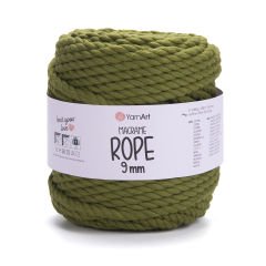 YARNART MACRAME ROPE 9MM - MACRAME CORD GREEN - 787