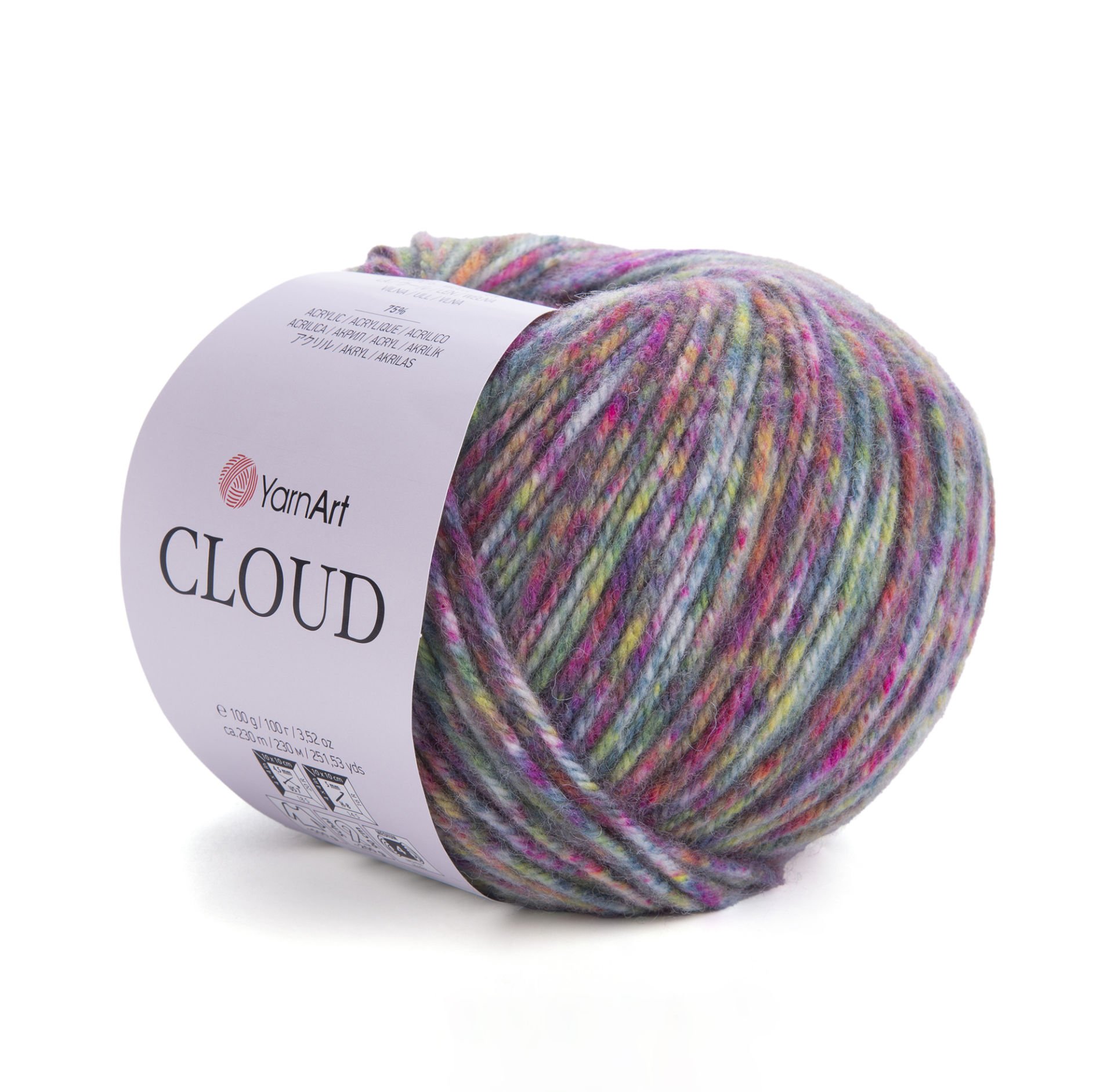 YARNART CLOUD - MULTICOLOR KNITTING YARN VARIEGATED - 9208