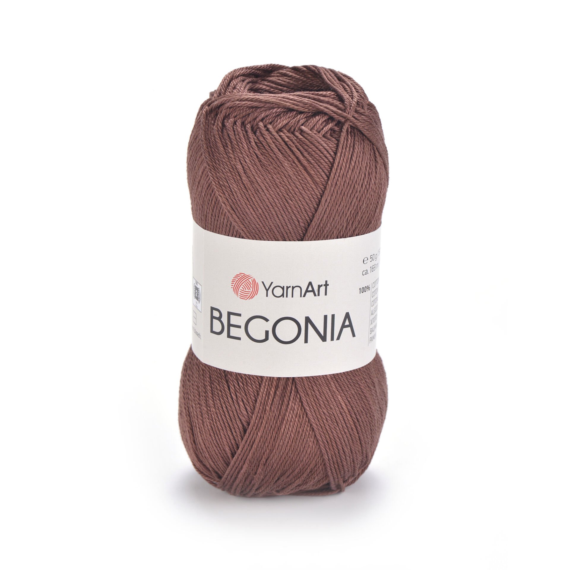 YARNART BEGONIA - MERCERIZED KNITTING YARN REDDISH BROWN - 0077