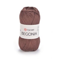 YARNART BEGONIA - MERCERIZED KNITTING YARN REDDISH BROWN - 0077