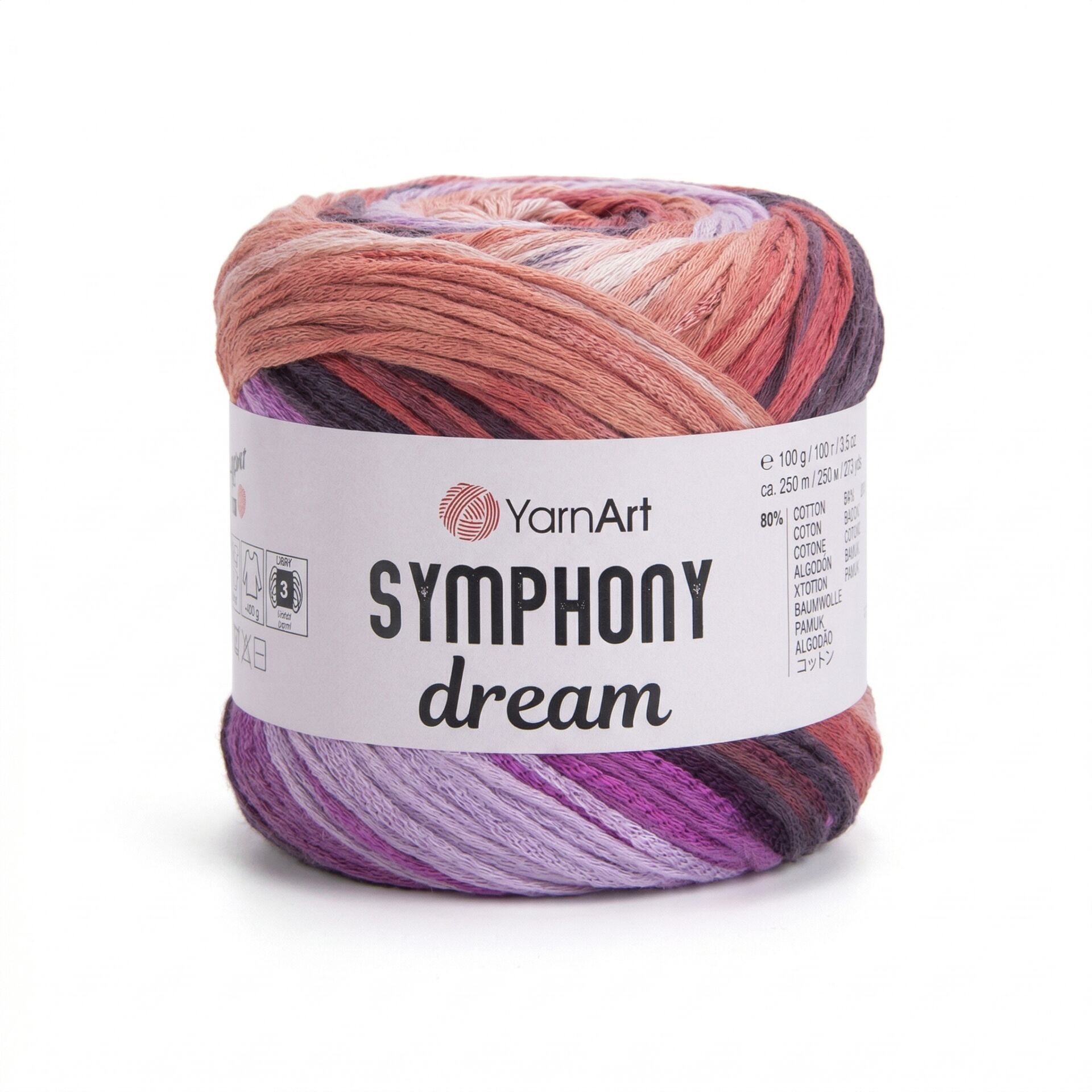 YARNART SYMPHONY DREAM -  MULTICOLOR KNITTING YARN VARIEGATED - 3106