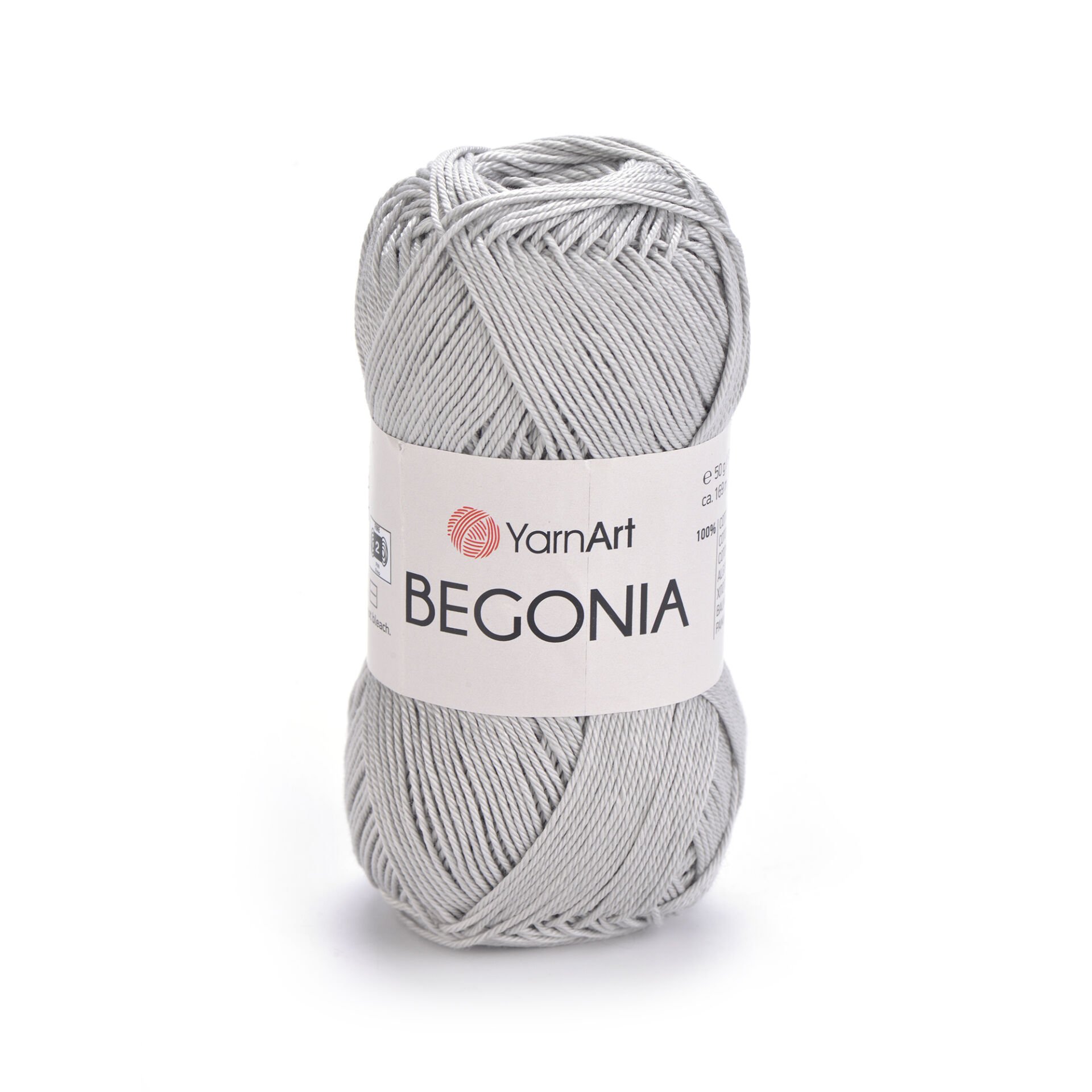 YARNART BEGONIA - MERCERIZED KNITTING YARN LIGHT GREY - 4920