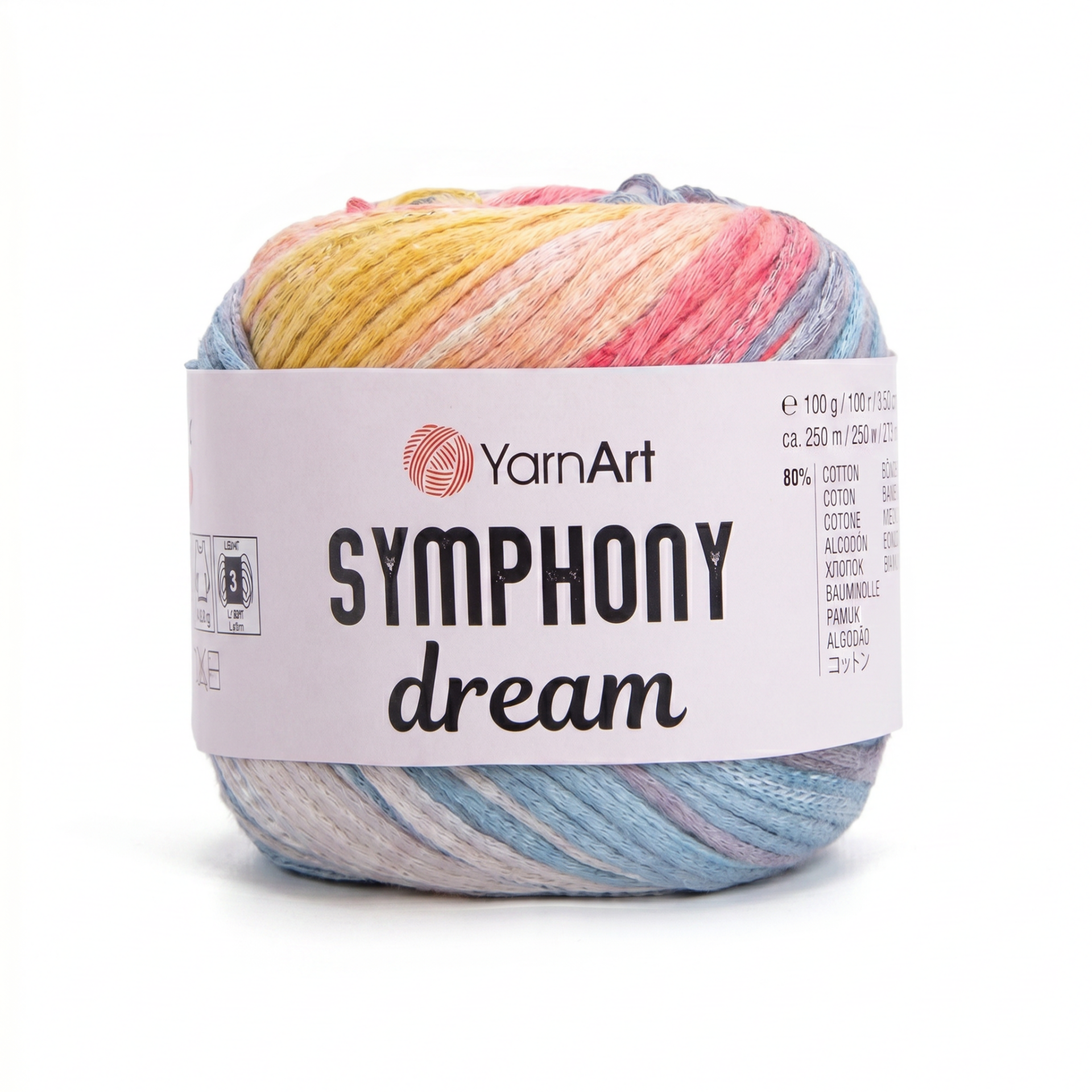 YARNART SYMPHONY DREAM -  MULTICOLOR KNITTING YARN VARIEGATED - 3114