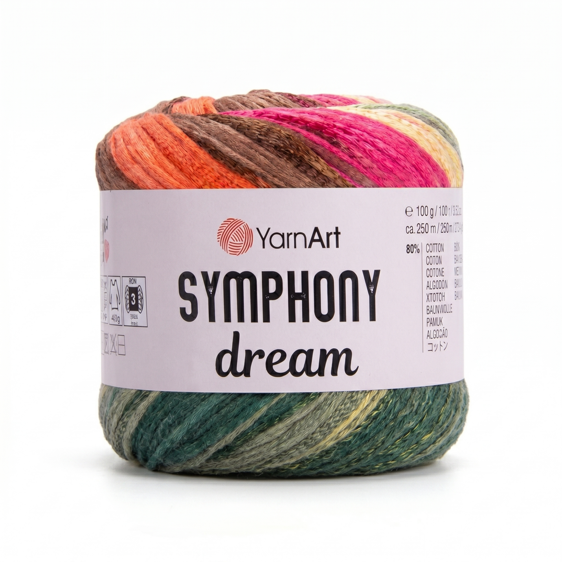 YARNART SYMPHONY DREAM -  MULTICOLOR KNITTING YARN VARIEGATED - 3116