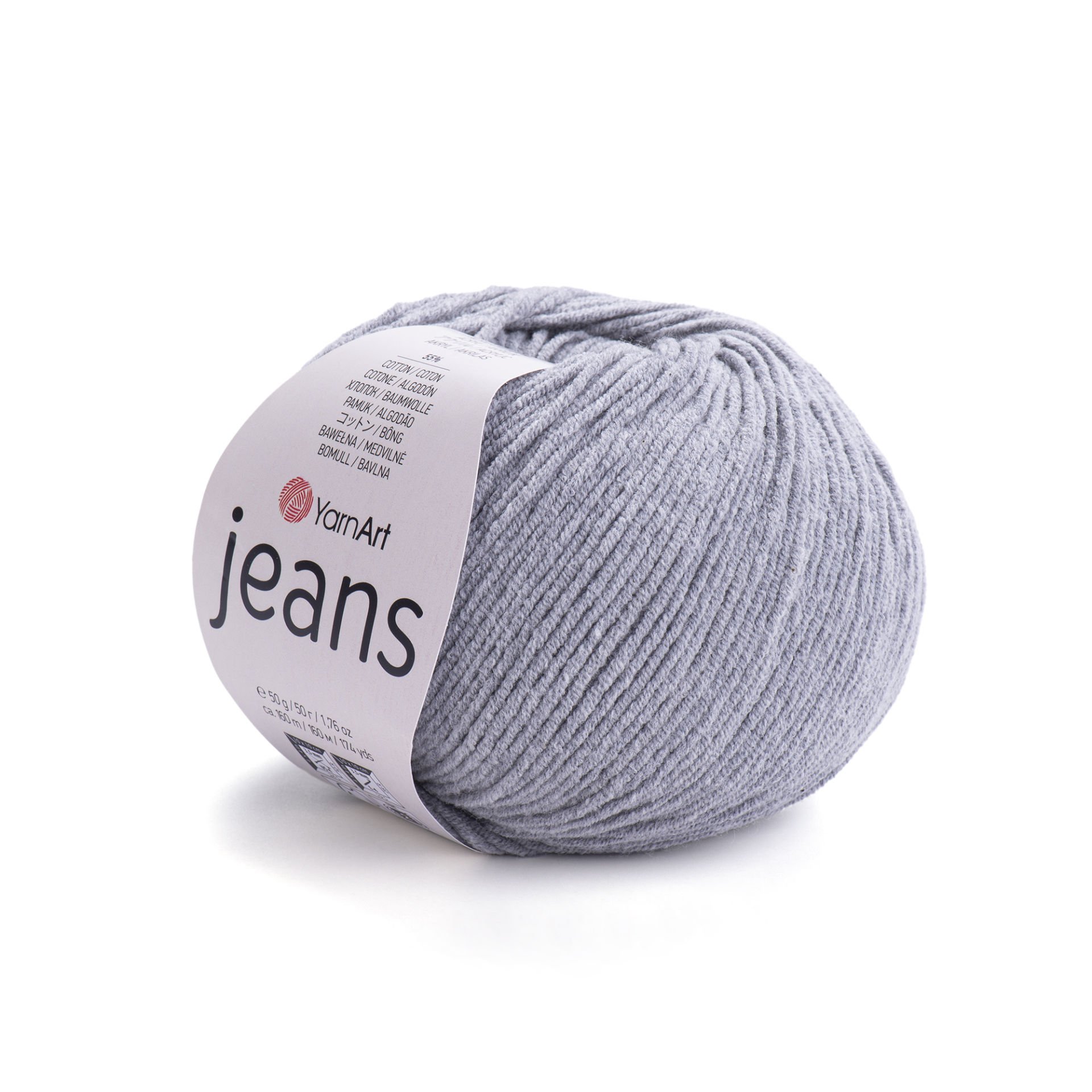 YARNART JEANS - KNITTING YARN GREY - 46