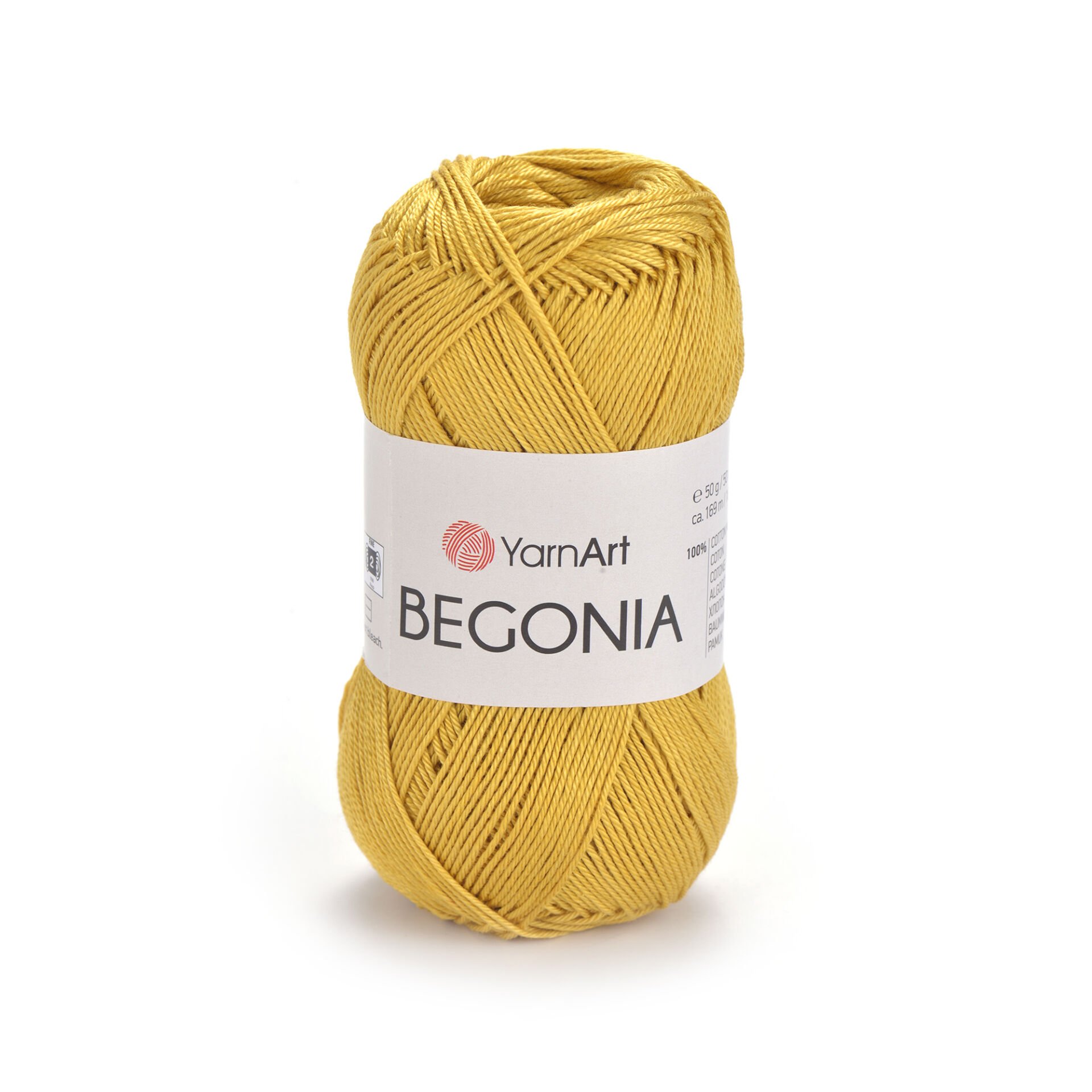 YARNART BEGONIA - MERCERIZED KNITTING YARN DARK YELLOW - 4940