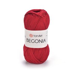 YARNART BEGONIA - MERCERIZED KNITTING YARN DARK RED - 5020