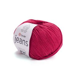 YARNART JEANS - KNITTING YARN DARK RED - 51