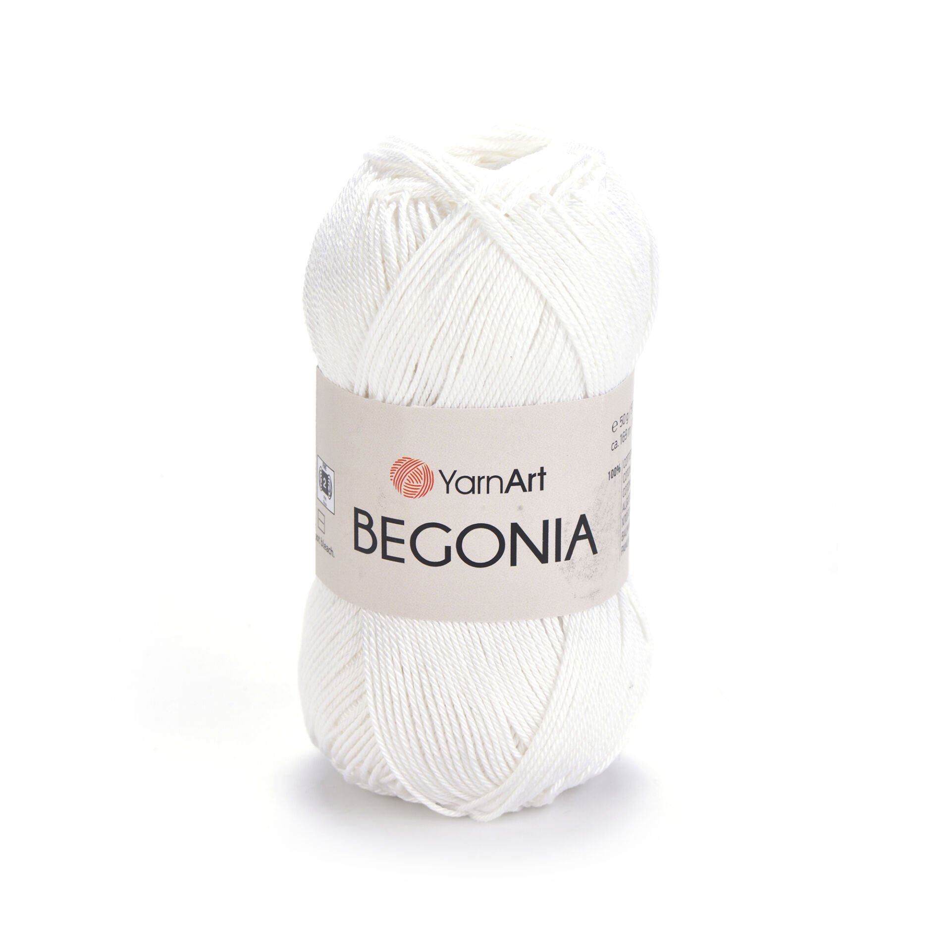 YARNART BEGONIA - MERCERIZED KNITTING YARN WHITE - 003