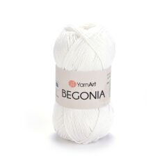 YARNART BEGONIA - MERCERIZED KNITTING YARN WHITE - 003