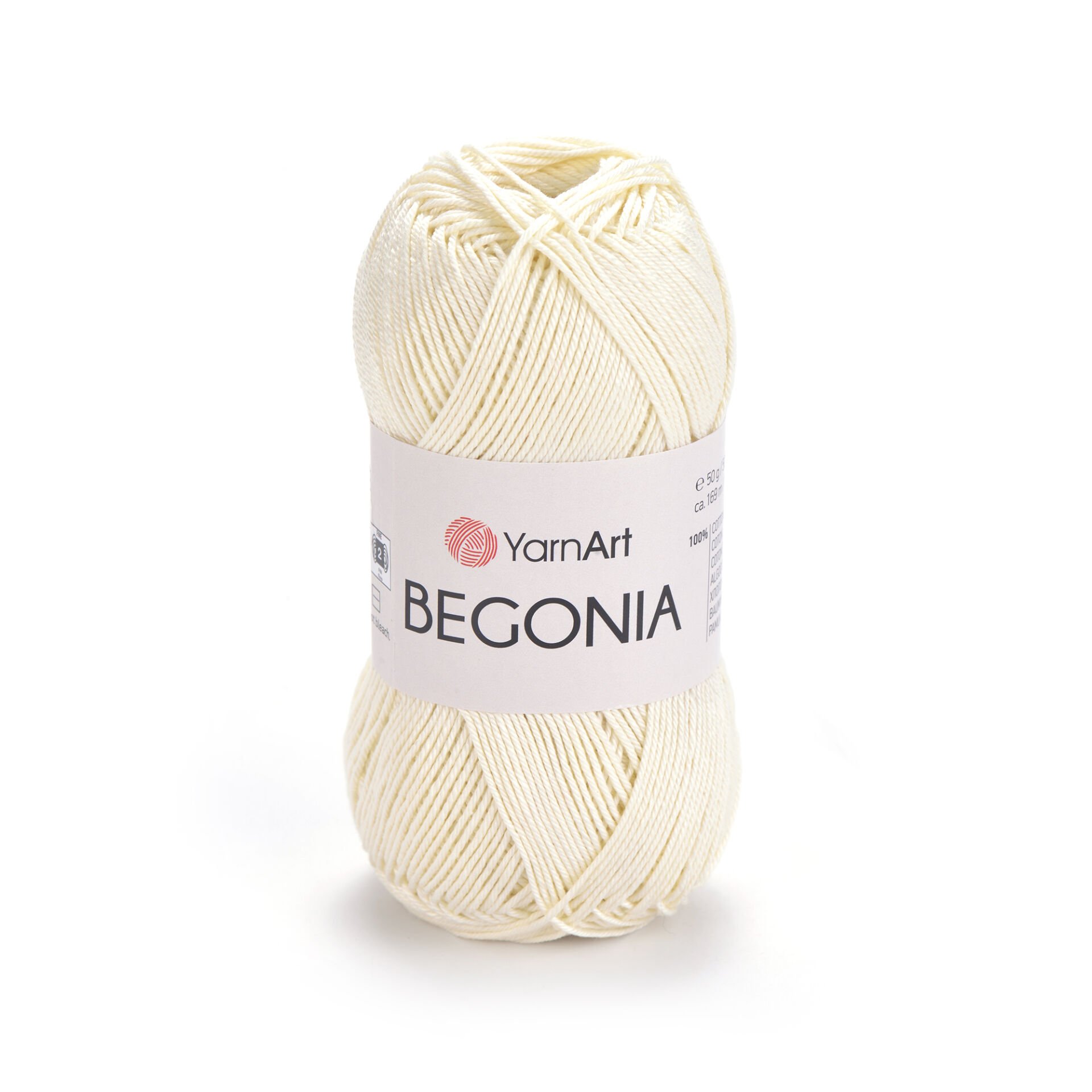 YARNART BEGONIA - MERCERIZED KNITTING YARN CREAM - 0326