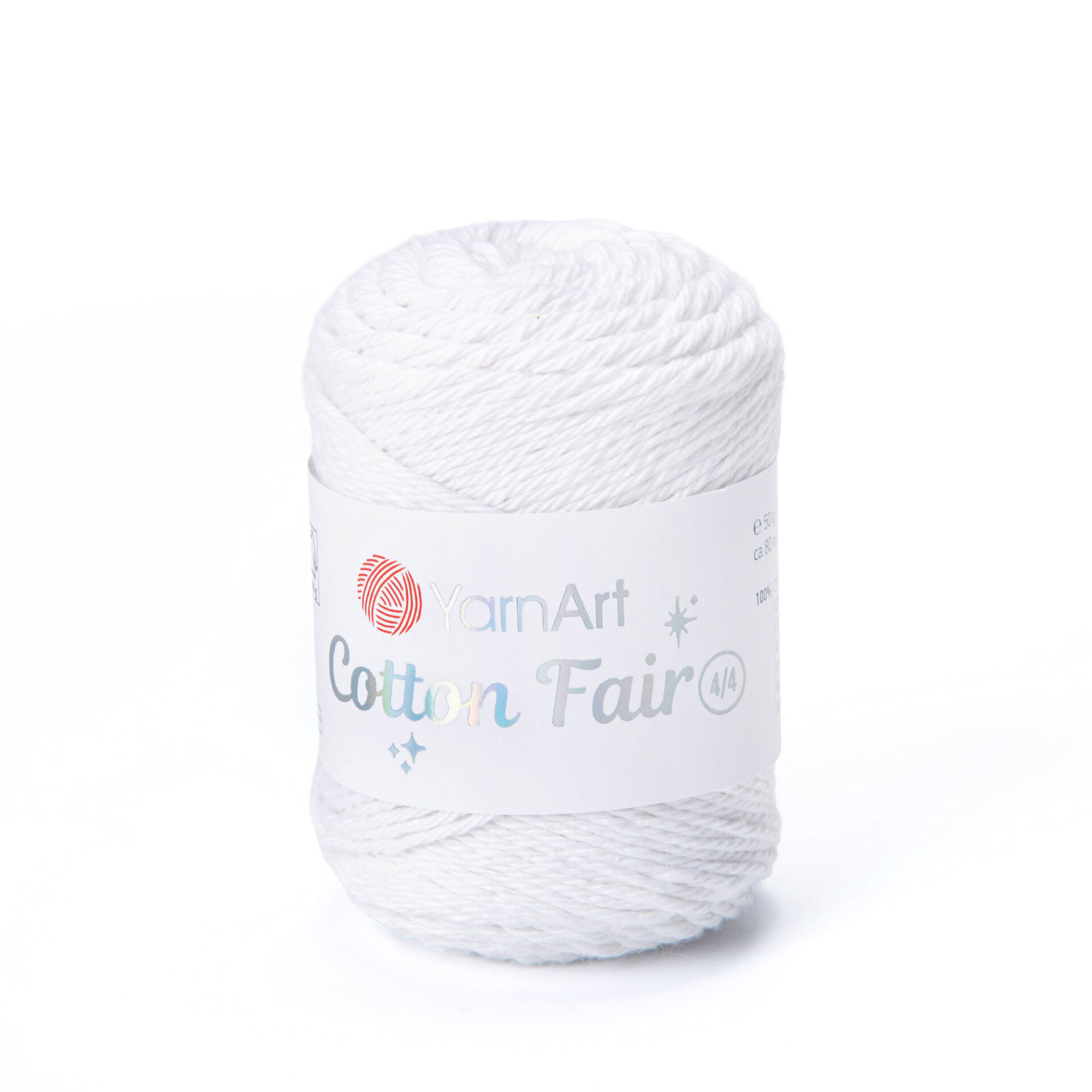 YARNART COTTON FAIR 4/4 - KNITTING YARN WHITE - 5501