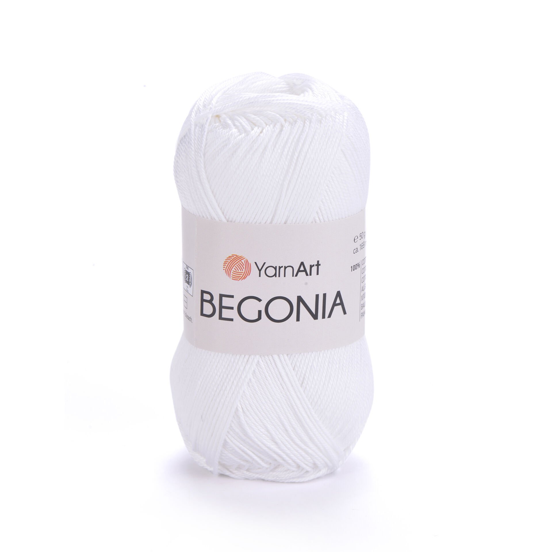 YARNART BEGONIA - MERCERIZED KNITTING YARN OPTIC WHITE - 1000