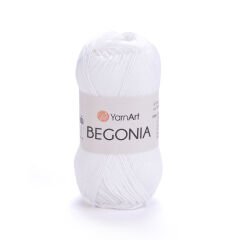 YARNART BEGONIA - MERCERIZED KNITTING YARN OPTIC WHITE - 1000