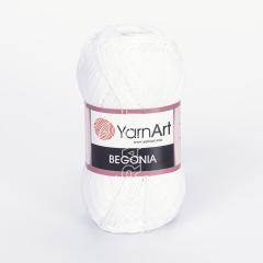 YARNART BEGONIA - MERCERISIERTE Strickgarn OPTIC WEISS - 1000