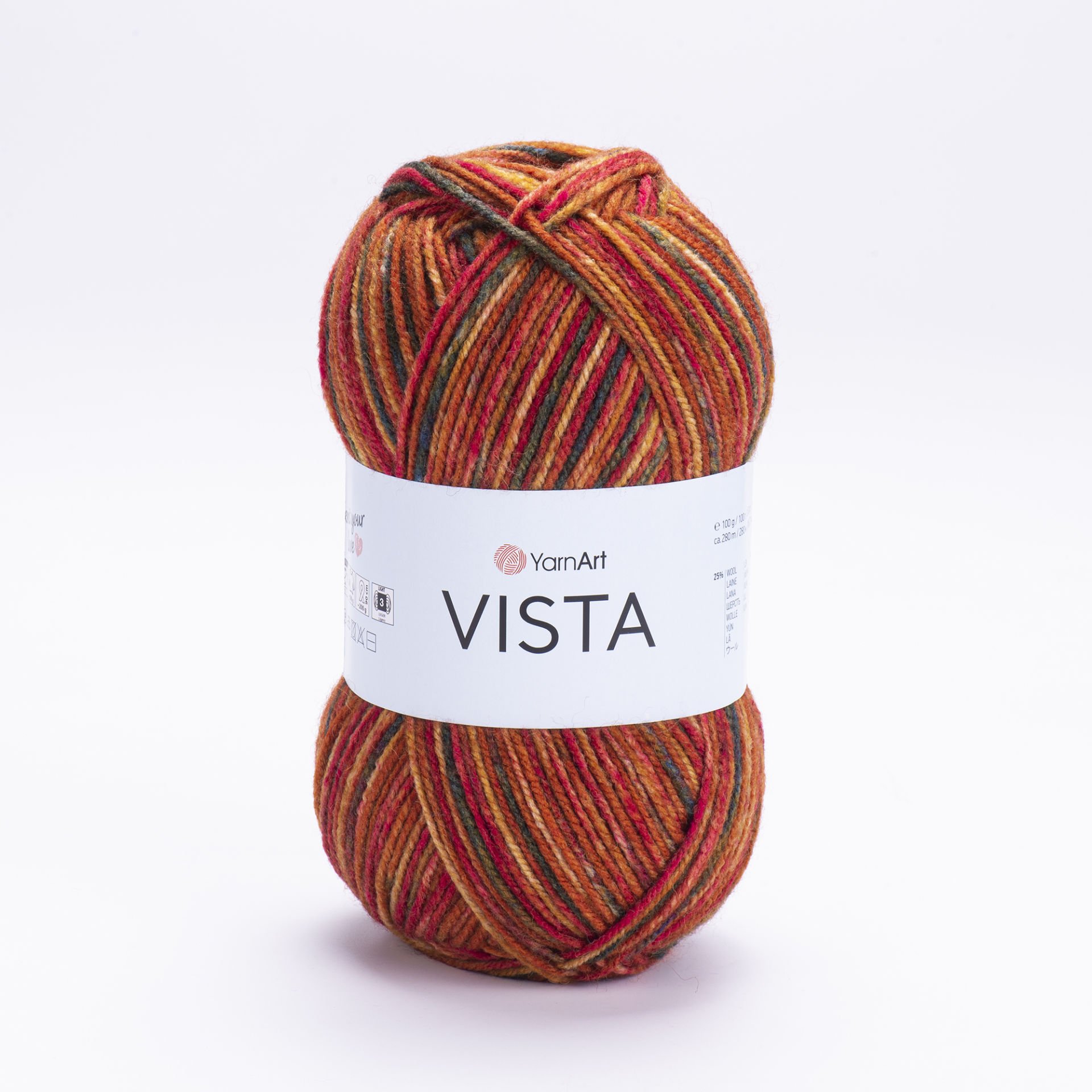 YARNART VISTA - MULTICOLOR KNITTING YARN VARIEGATED - 9204