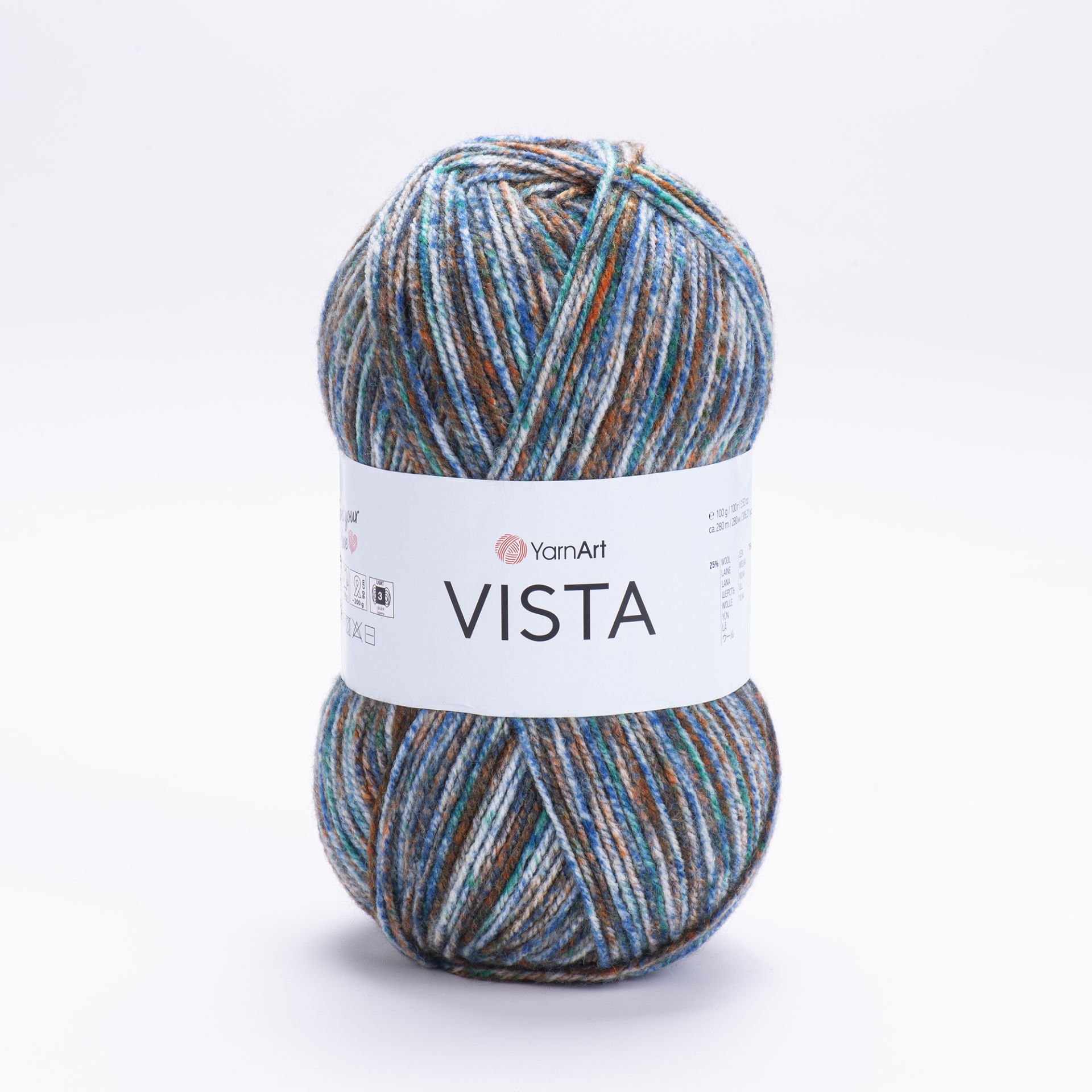 YARNART VISTA - MULTICOLOR KNITTING YARN VARIEGATED - 9206