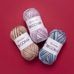 YARNART BEGONIA MELANGE - MULTICOLOR MERCERISED KNITTING YARN
