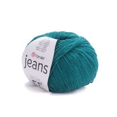 YARNART JEANS - KNITTING YARN PETROL GREEN - 63