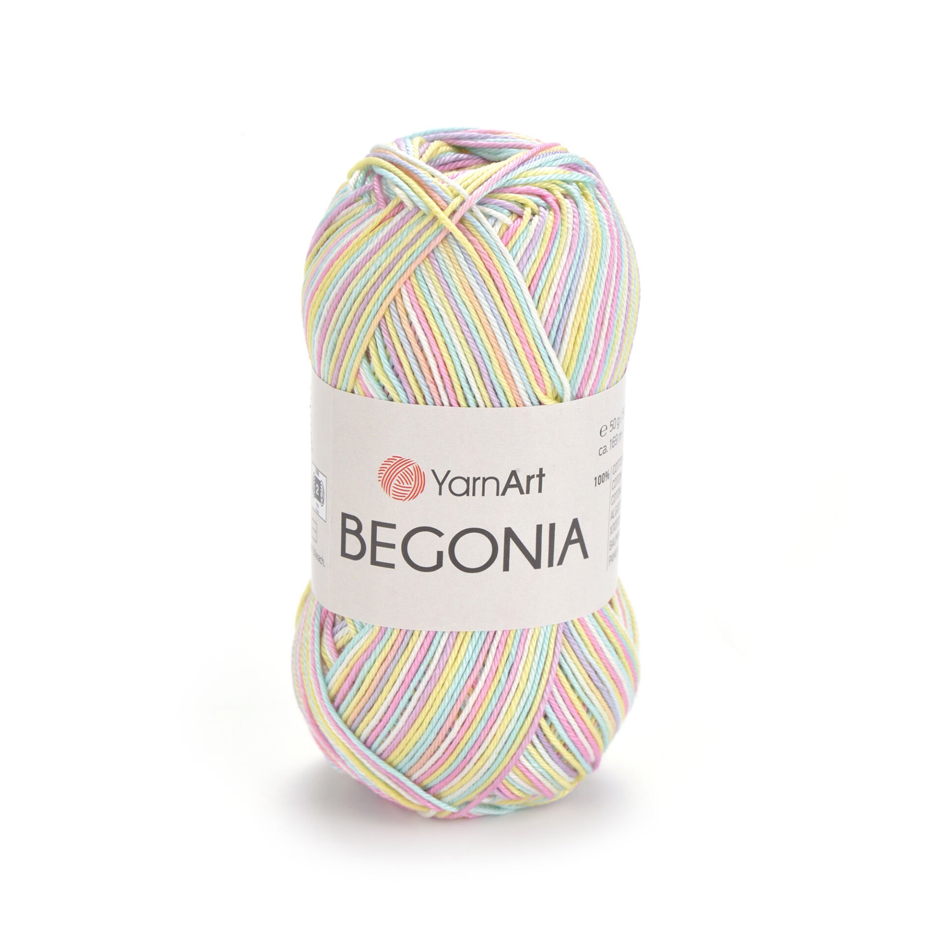 YARNART BEGONIA MELANGE - MULTICOLOR MERCERISED KNITTING YARN VARIEGATED - 502