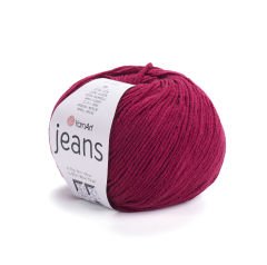 YARNART JEANS - KNITTING YARN CLARET - 66