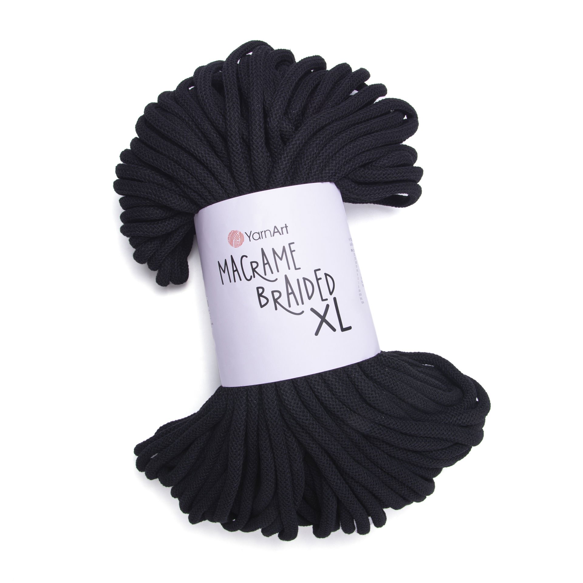 YARNART MACRAME BRAIDED XL - MACRAME ROPE BLACK - 750
