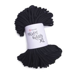 YARNART MACRAME BRAIDED XL - MACRAME ROPE BLACK - 750
