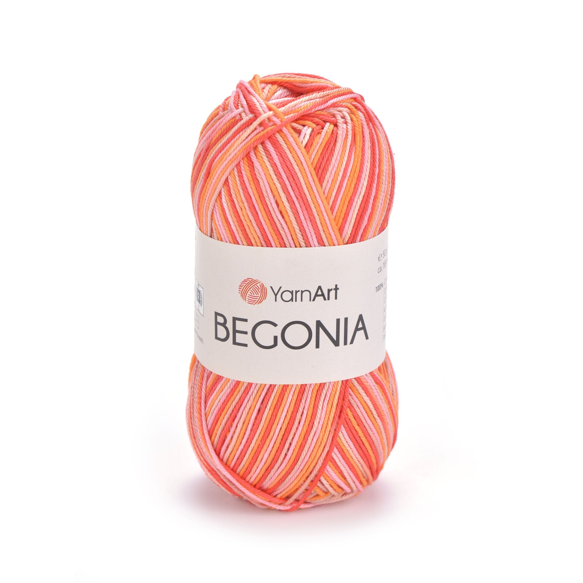 YARNART BEGONIA MELANGE - MULTICOLOR MERCERISED KNITTING YARN VARIEGATED - 507