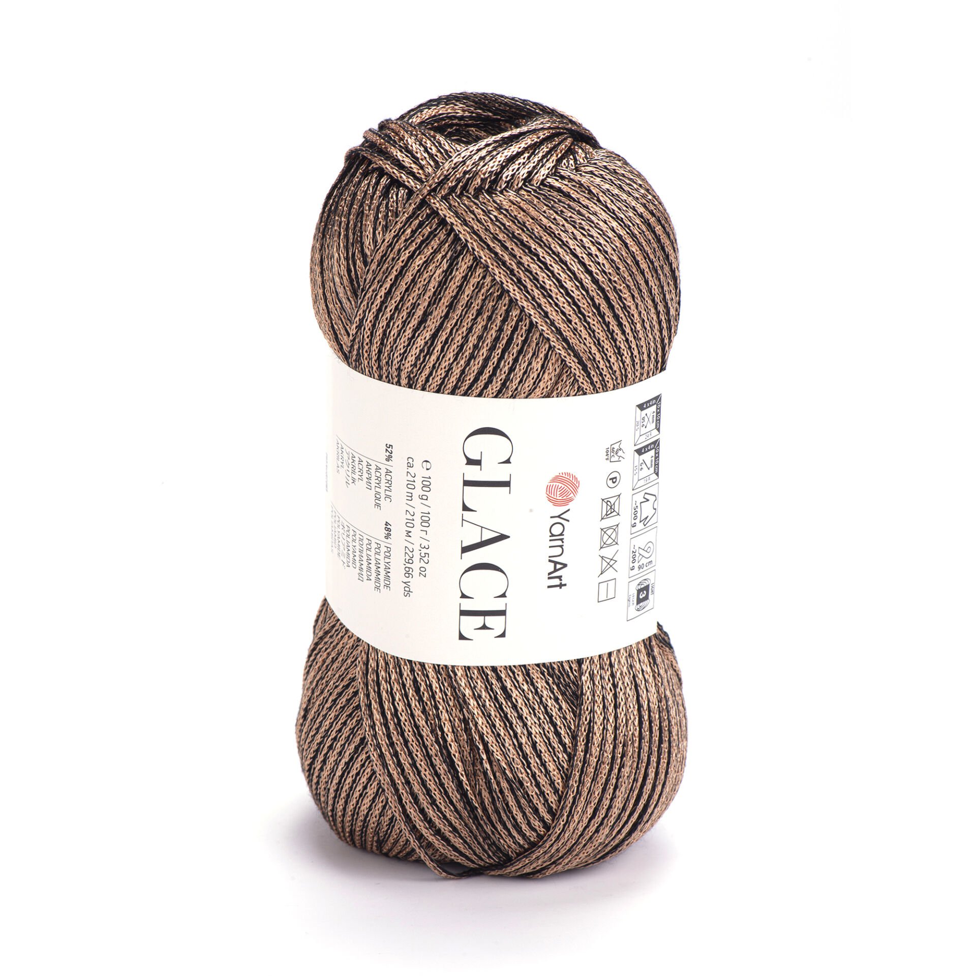 YARNART GLACE - KNITTING YARN BROWN - 7301