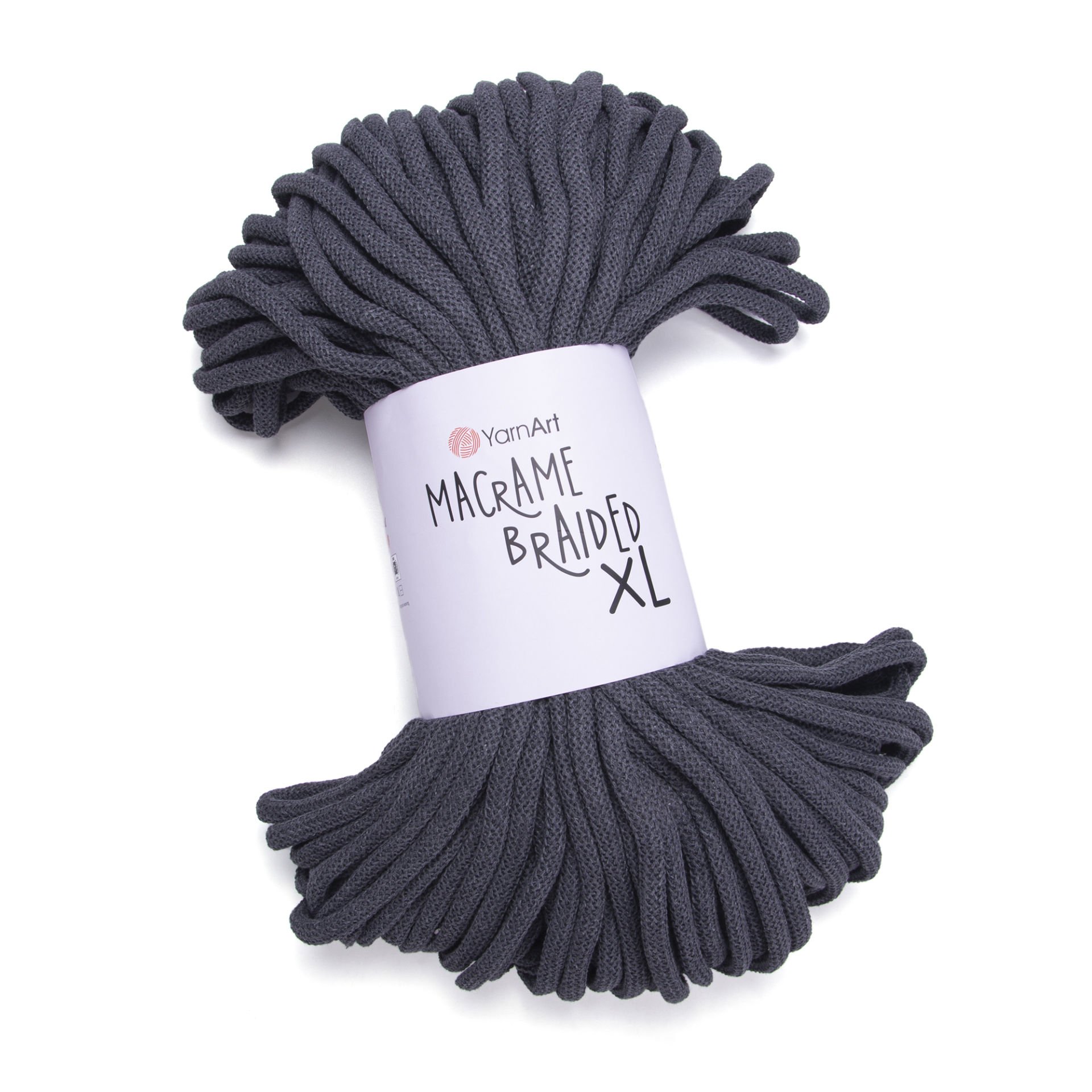 YARNART MACRAME BRAIDED XL - MACRAME ROPE ANTHRACITE - 758