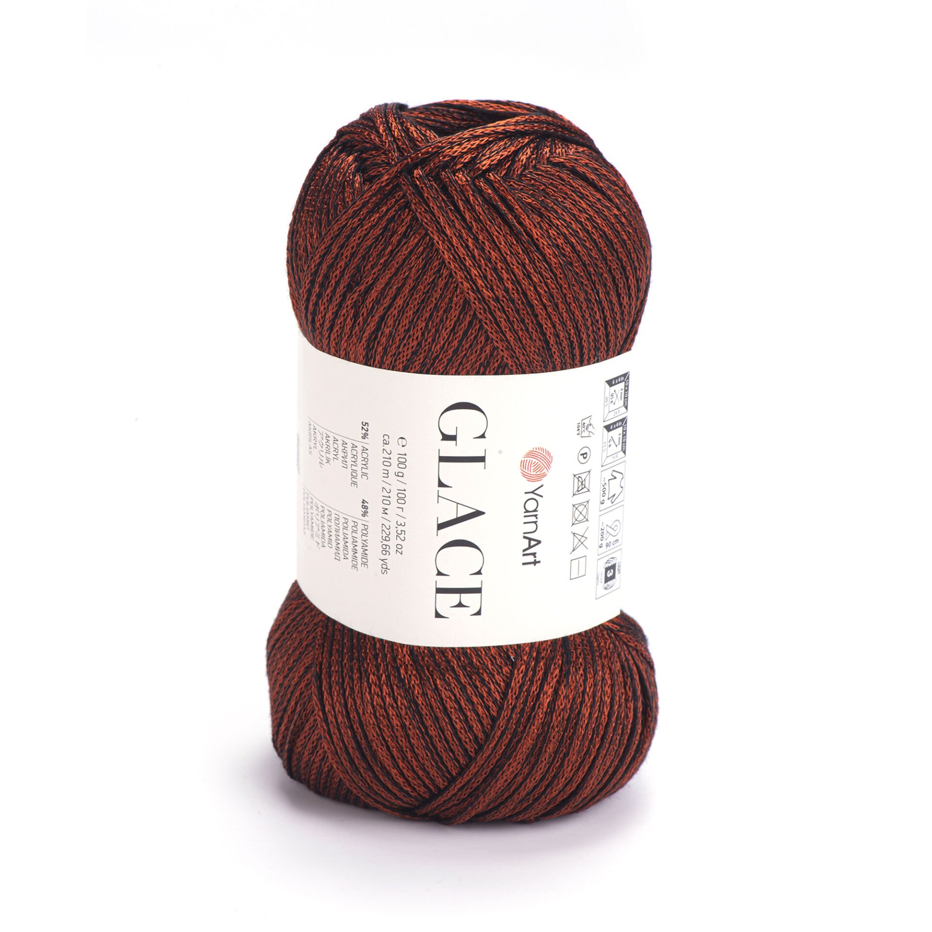 YARNART GLACE - KNITTING YARN RED - 7303