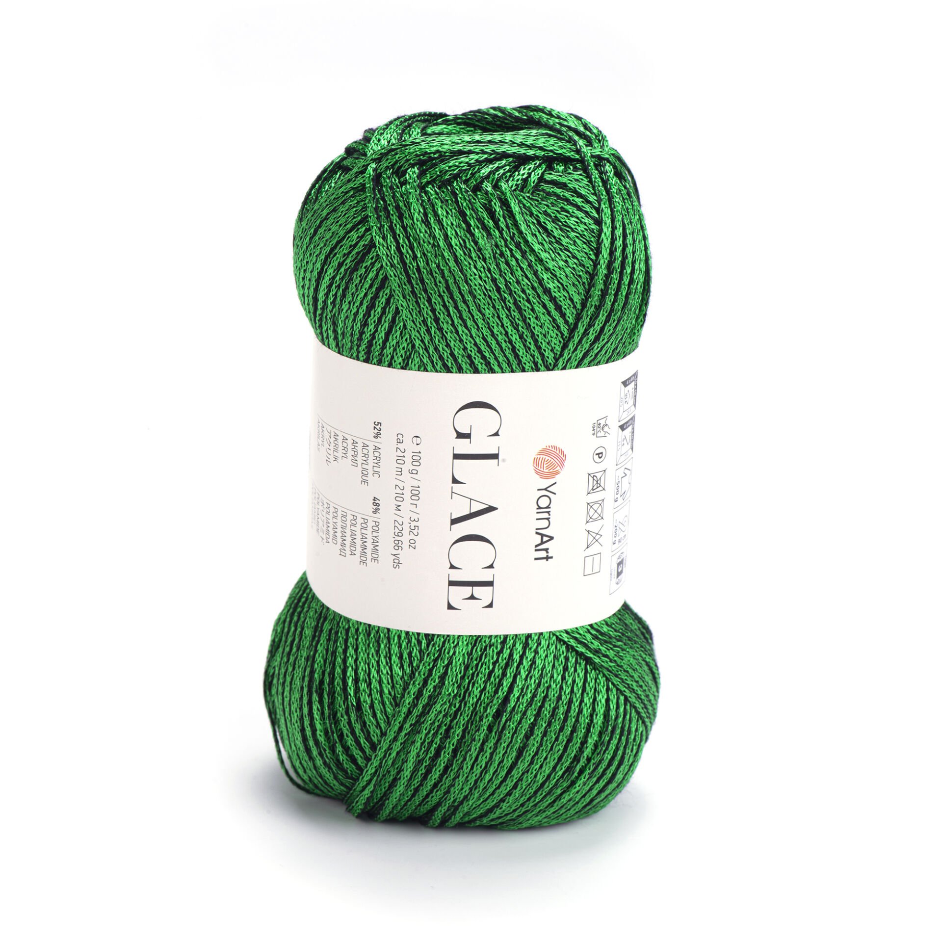 YARNART GLACE - KNITTING YARN GREEN - 7306