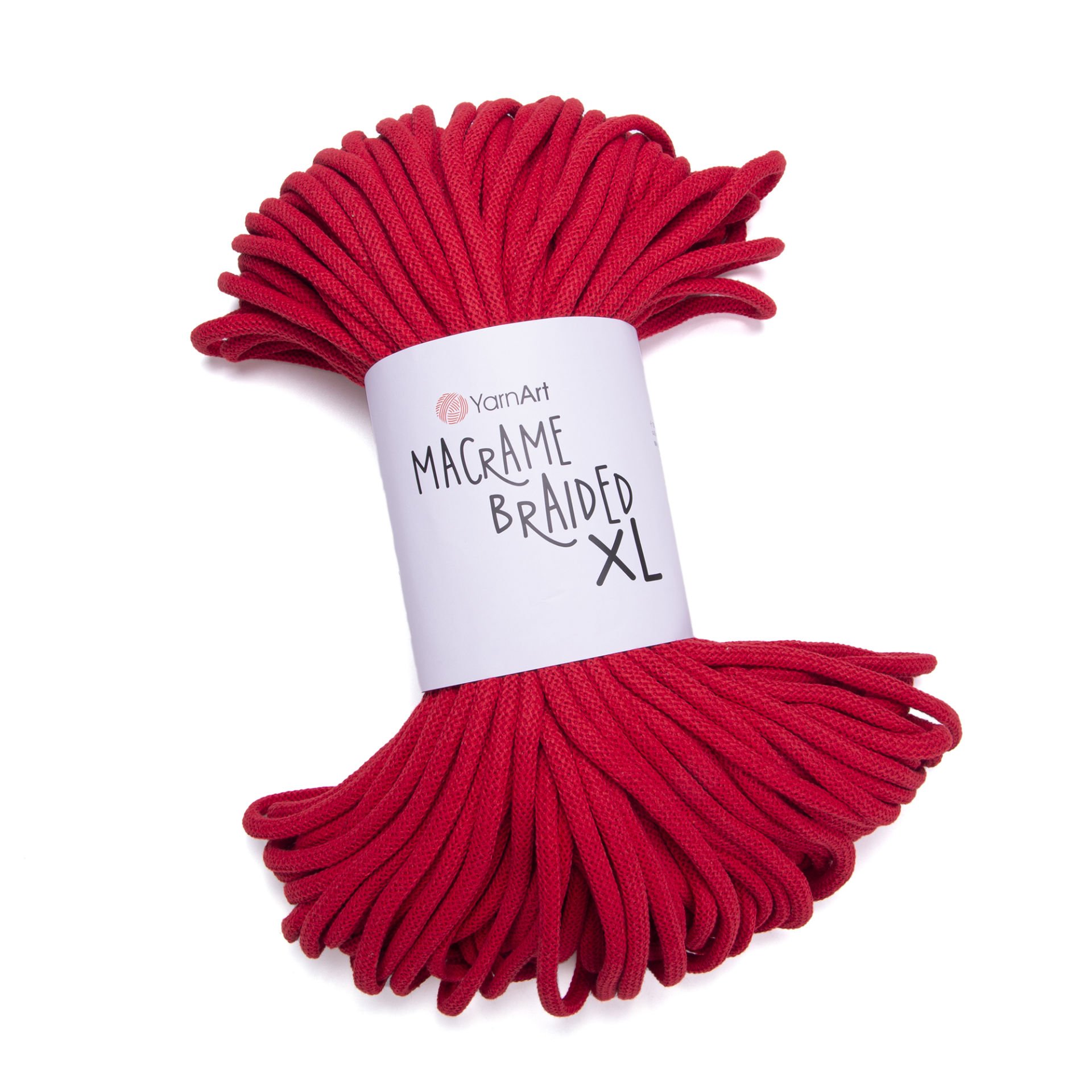 YARNART MACRAME BRAIDED XL - MACRAME ROPE RED - 773