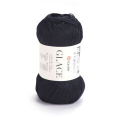 YARNART GLACE - KNITTING YARN BLACK - 7310