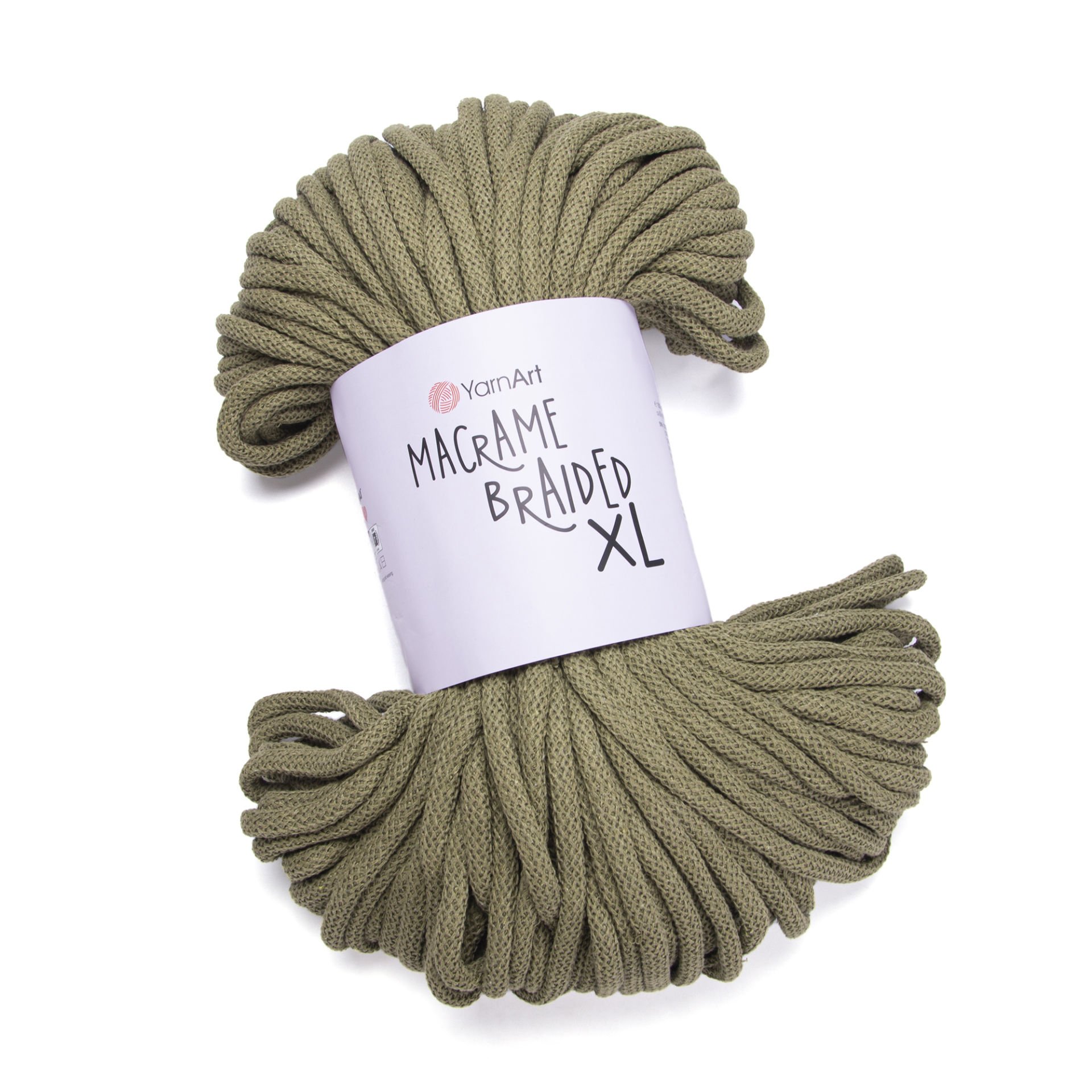 YARNART MACRAME BRAIDED XL - MACRAME ROPE GREEN - 793